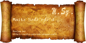 Maitz Szórád névjegykártya